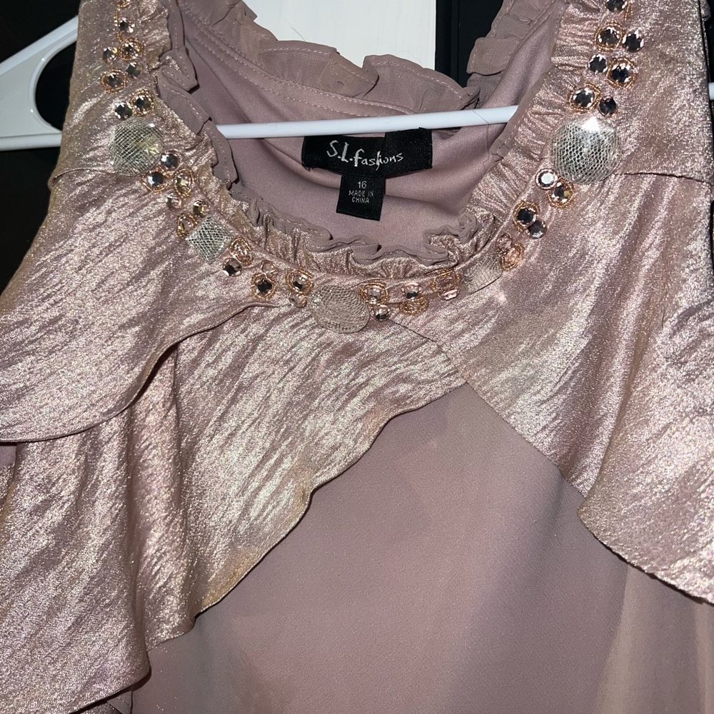 SL Fashion size 16  pink ruffle dress